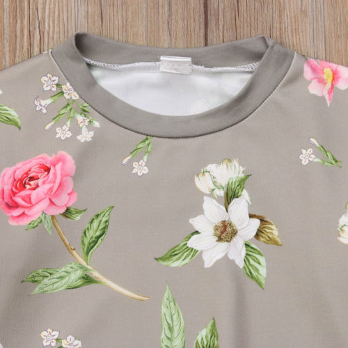 2018 Little Girls Floral Clothes Sets Kids Baby
