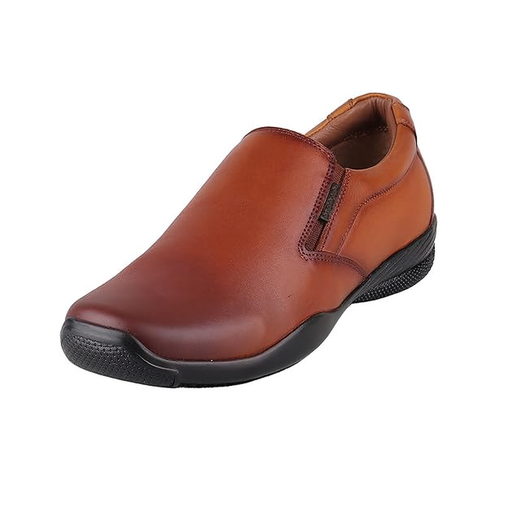 Men’s Genuine Leather Slip-On Formal Shoes-Tan